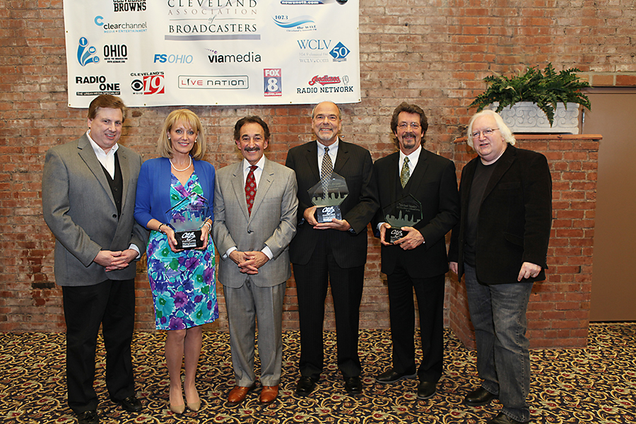 Awards for Excellence in Broadcasting recipients, Robin Swoboda, , Mark Biviano, and Michael Stanley Awards for Excellence in Broadcasting recipients, Robin Swoboda, , Mark Biviano, and Michael Stanley